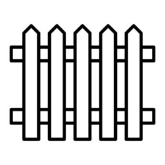 Fencing Vector Outline Icon Isolated On White Background