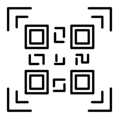 Obraz na płótnie Canvas QR Code Vector Outline Icon Isolated On White Background
