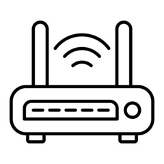 Router Vector Outline Icon Isolated On White Background