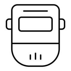 Welding Mask Vector Outline Icon Isolated On White Background