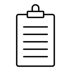 Clip Board Vector Outline Icon Isolated On White Background