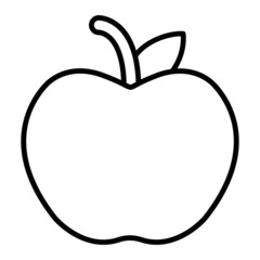 Apple Vector Outline Icon Isolated On White Background