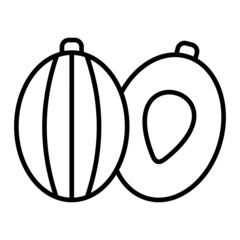 Gooseberry Vector Outline Icon Isolated On White Background