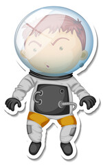 Obraz premium A sticker template with an astronaut cartoon character isolated