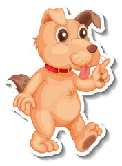 Obraz premium Sticker design with a dog in standing pose isolated