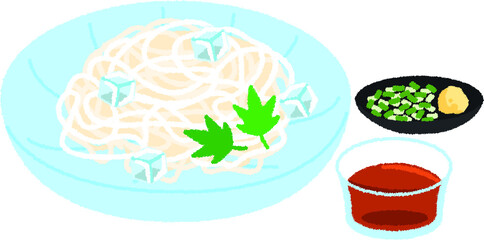 そうめんのイラスト