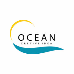 Water wave icon vector illustration design logo