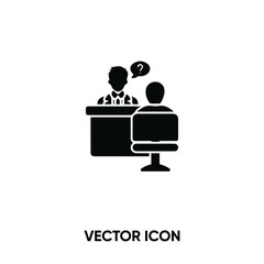 Interview vector icon. Modern, simple flat vector illustration for website or mobile app.Business conference symbol, logo illustration. Pixel perfect vector graphics	
