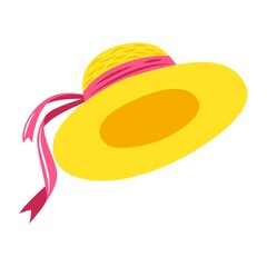 Sun hat. Beach headdress sun protection. A fashionable summer hat.