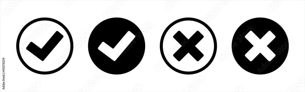 Poster check mark or checkbox pictogram icons set. black tick icons. black check mark icon. circle tick app