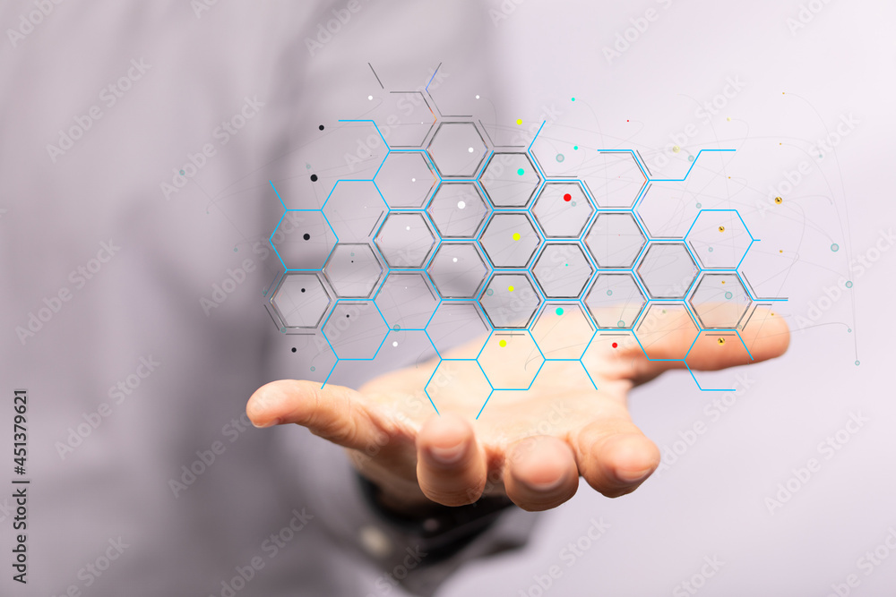 Poster Technology background. Big data concept. Binary