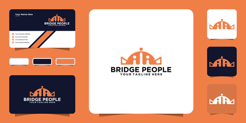 bridge design logo inspiration family people together human union logo