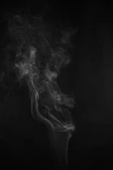 Papier Peint photo Fumée mouvement de fumée sur fond noir, fond de fumée, fumée abstraite sur fond noir
