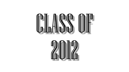 class of 2012 black lettering white background