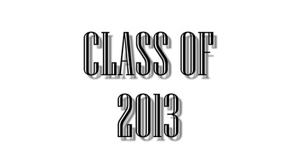class of 2013 black lettering white background