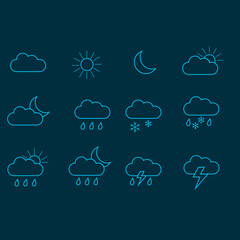 icon weather neon-blue