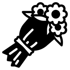 bouquet glyph icon