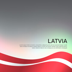 Abstract waving latvia flag. Creative shining background for design of patriotic holiday card. National poster. State latvian patriotic cover, flyer. Vector design