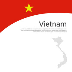 Abstract vietnam flag, mosaic map. Creative background for design of patriotic vietnamese holiday cards, poster. Cover, banner in national colors of vietnam. Vector flat illustration, template - obrazy, fototapety, plakaty