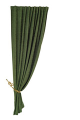 A beautiful curtain with a catch. Isolated white background.