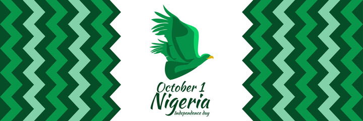 October 1, Nigeria Independence Day vector illustration. Suitable for greeting card, poster and banner.