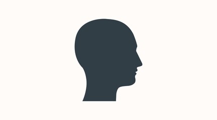 Head Icon. Vector isolated flat editable illustration of a human head