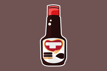Botol plastik kecap manis klasik (Translate: Classic sweet soy sauce plastic bottle) in Indonesia vector illustration.