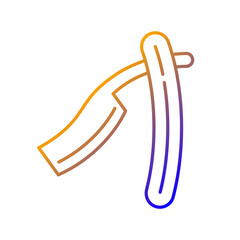 Old fashioned razor gradient linear vector icon. Bladed tool for body hair removal. Straight razor. Shaving device. Thin line color symbol. Modern style pictogram. Vector isolated outline drawing