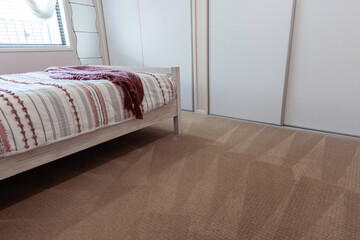 Clean Carpets in a bedroom after professional Carpet Cleaning