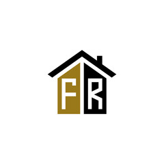 fr initial home logo design vector icon