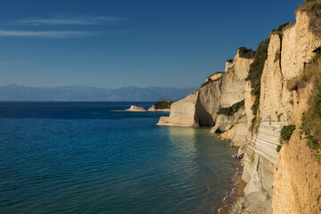 Cape Drastis at sunset in the Corfu,  Greece