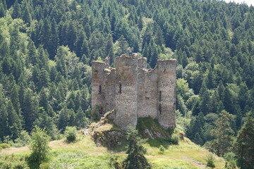 Fototapeta na wymiar Chateau d'Alleuze, Cantal, Auvergne