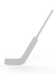 Blank ice hockey stick template mock up, 3d render illustration.