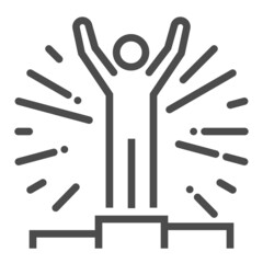 Career advancement, square line vector icon.