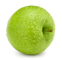 single green apple isolated on white background. clipping path