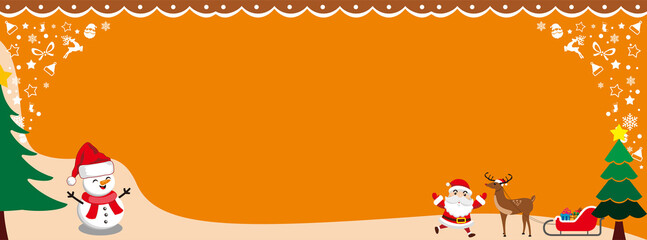 christmas background with christmas tree, orange design