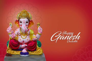 Obraz premium Lord ganesha sclupture, Indian ganesh festival