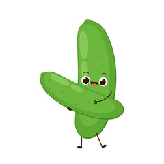 Cucumber character design. Cucumber on white background.
