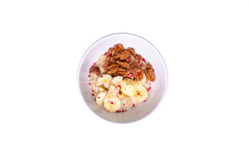 nut-banana porridge porridge on a white background