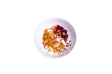 healthy food muesli, porridge with berries
