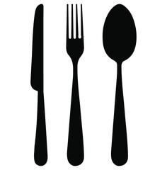 knife,  fork,  and spoon sign isolated on white background