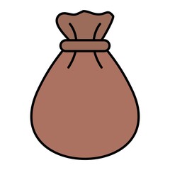 Vector Money Bag Filled Outline Icon Design