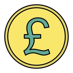 Vector Pound Filled Outline Icon Design