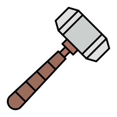 Vector Hammer Filled Outline Icon Design