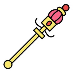 Vector Scepter Filled Outline Icon Design