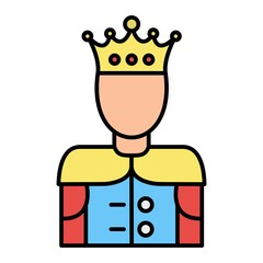 Vector King Filled Outline Icon Design