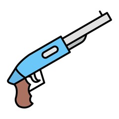 Vector Shotgun Filled Outline Icon Design