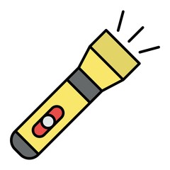  Vector Flashlight Filled Outline Icon Design