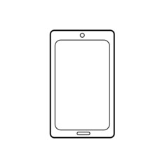 Touch screen icon, logo symbol. The phone icon for apps and websites is isolated on a white background.