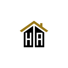 ha home logo design vector luxury 